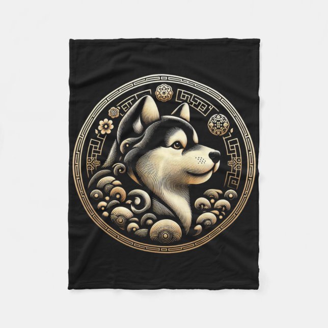 Year Of The Dog 2030 Lunar New Year Chinese New Ye Fleece Blanket (Front)
