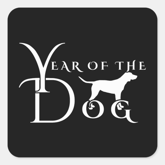 Year of the dog square sticker (Front)