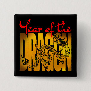 Year of the Dragon 15 Cm Square Badge