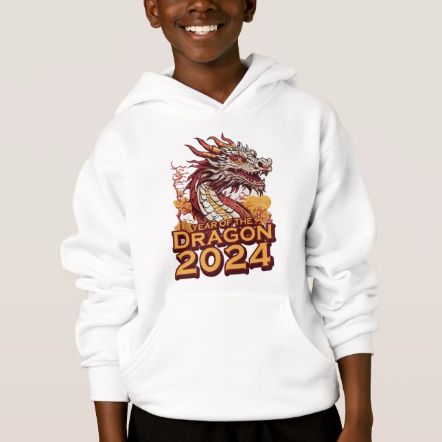 Year of the dragon 2024 boy's Hoody, Dragon (Front)