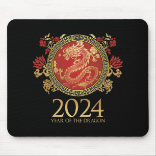 Year Of The Dragon 2024 Chinese New Year Zodiac Lu Mouse Mat