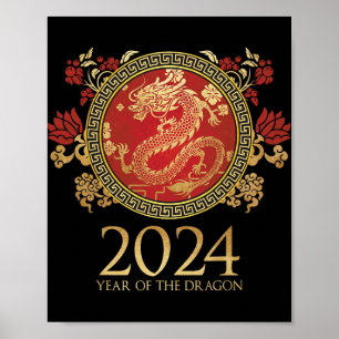 Year Of The Dragon 2024 Chinese New Year Zodiac Lu Poster