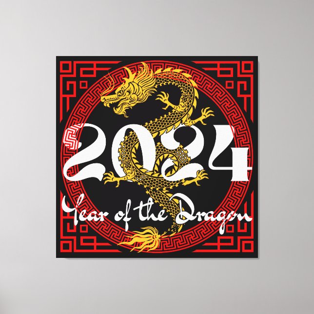 Year of the Dragon 2024 Chinese zodiac Canvas Print (Front)