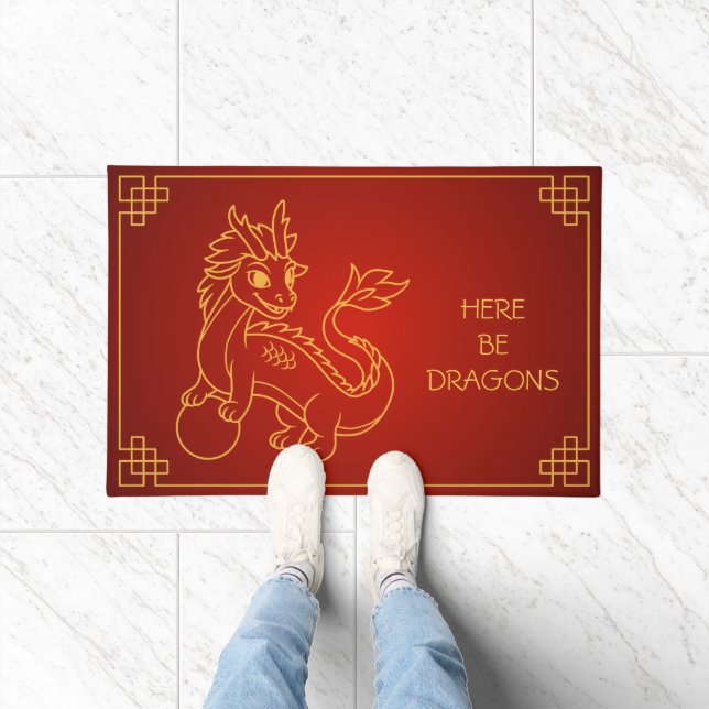 Year of the Dragon 2024 Chinese Zodiac Doormat (Indoor)