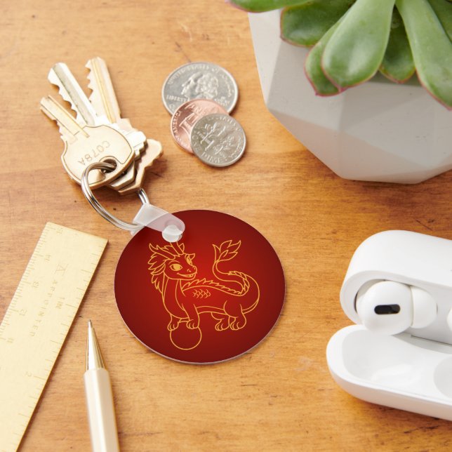 Year of the Dragon 2024 Chinese Zodiac Key Ring (Desk)