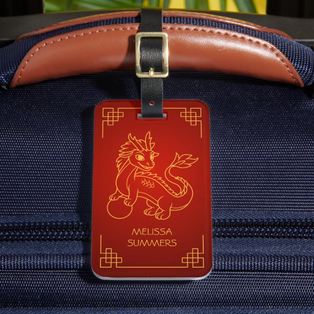 Year of the Dragon 2024 Chinese Zodiac Luggage Tag (Front Insitu 2)