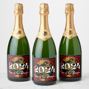 Year of the Dragon 2024 Chinese zodiac Sparkling Wine Label