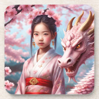 Year of the Dragon 2024 - Girl between Kirschblü