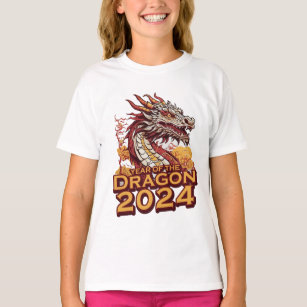 Year of the dragon 2024 girl's white Hoody, Dragon T-Shirt