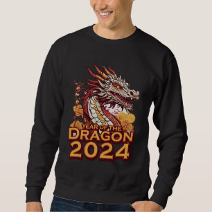 Year of the dragon 2024 men's black  sweatshirt
