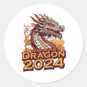 Year of the dragon 2024 Sticker, Dragon 2024  Classic Round Sticker