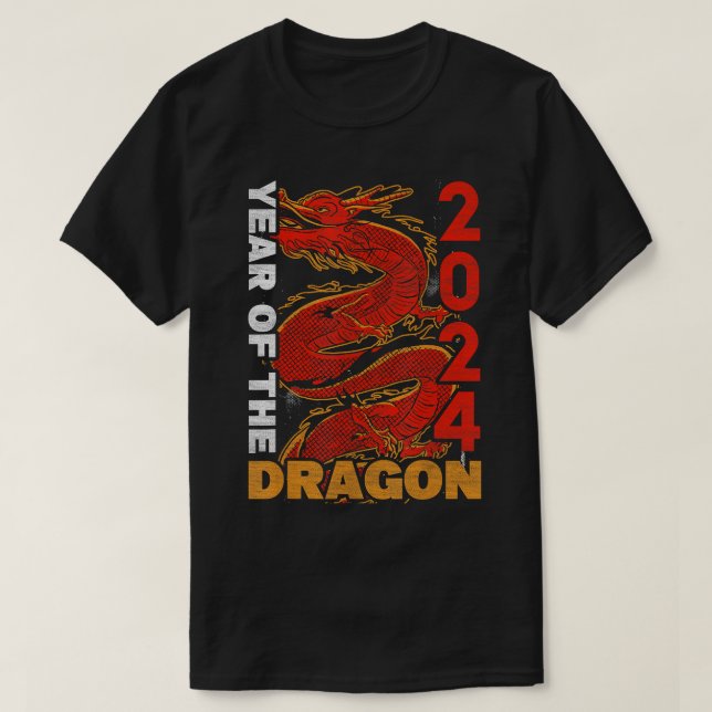 Year Of The Dragon 2024 Zodiac Chinese Lunar New Y T-Shirt (Design Front)