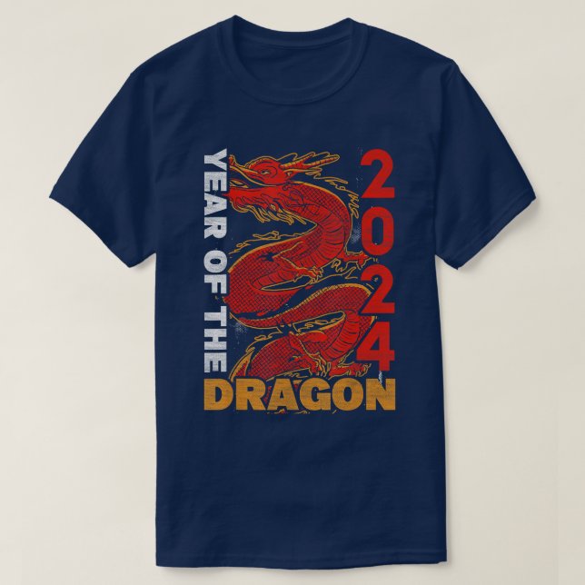 Year Of The Dragon 2024 Zodiac Chinese Lunar New Y T-Shirt (Design Front)