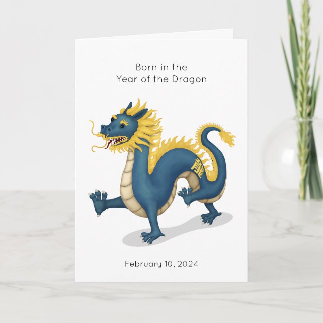 Year of the Dragon Baby Birth Announcement (Front)