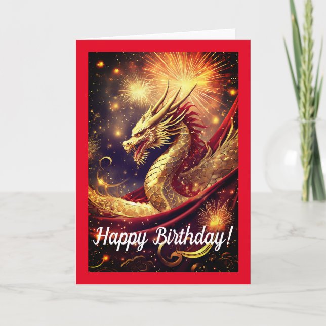 Year of the Dragon Birthday Card (Front)