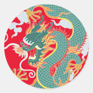 Year of the Dragon Chinese New Year 2024 Classic Round Sticker