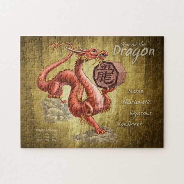 Year of the Dragon Chinese Zodiac Art Jigsaw Puzzle (Horizontal)