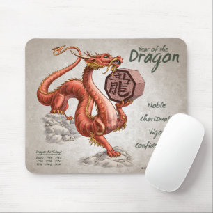 Year of the Dragon Chinese Zodiac Art Mouse Mat