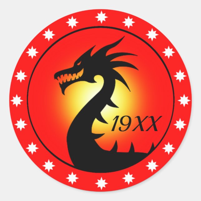 Year of the Dragon Classic Round Sticker (Front)