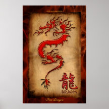 Year of the Dragon, Fire Dragon Art Poster