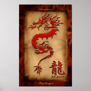 Year of the Dragon, Fire Dragon Art Poster
