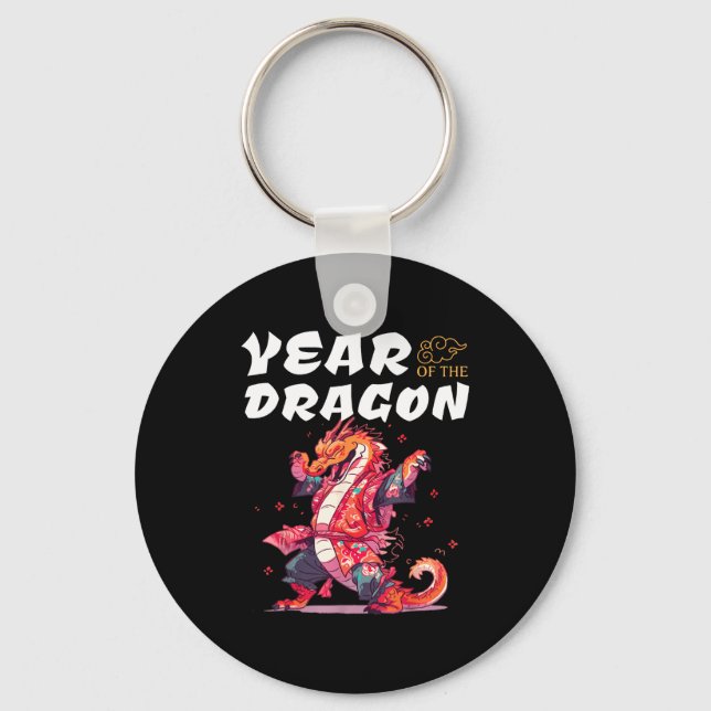 Year Of The Dragon Funny Dragons Chinese Zodiac Si Key Ring (Front)