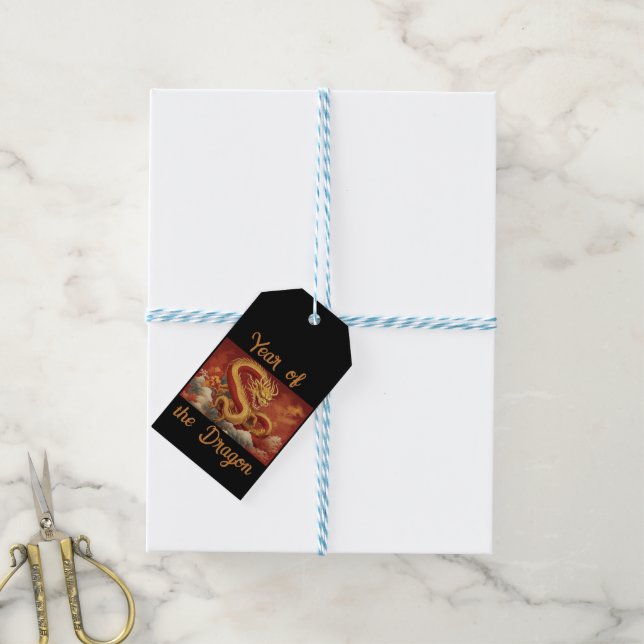 Year of the Dragon Gift Tag (With Twine)