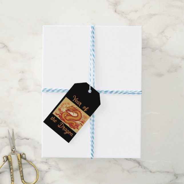 Year of the Dragon Gift Tag (With Twine)