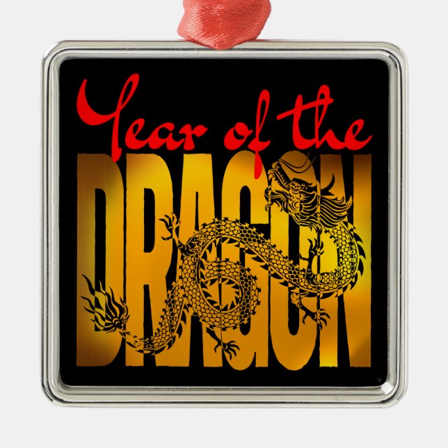 Year of the Dragon Metal Tree Decoration (Front)