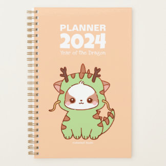 Year of the Dragon Mochi 2024 Cute Kawaii Puppy  Planner