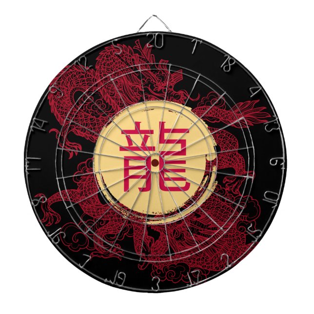 Year of the Dragon Modern Kanji Dartboard (Front)