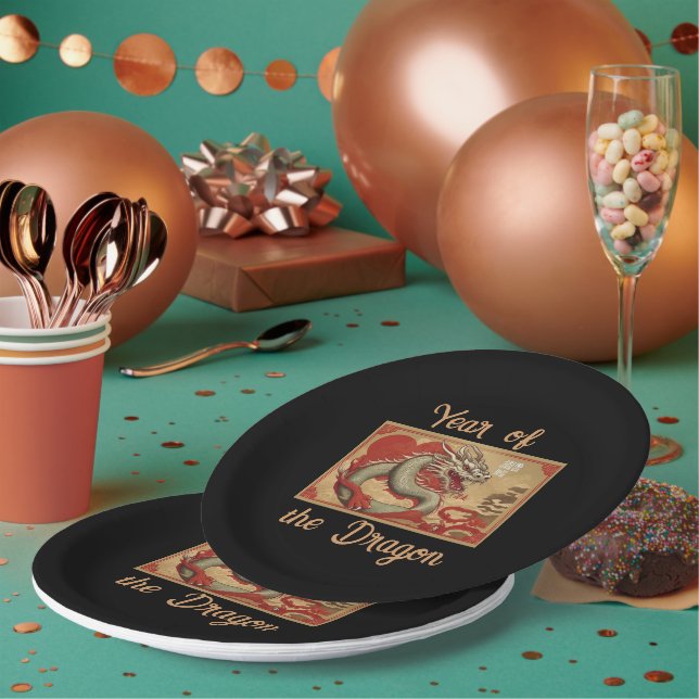 Year of the Dragon Paper Plate (Multi)