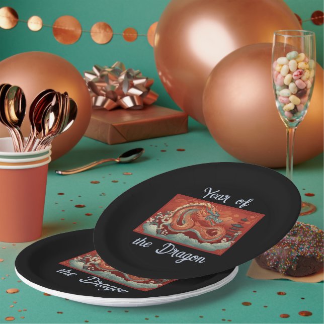 Year of the Dragon Paper Plate (Multi)