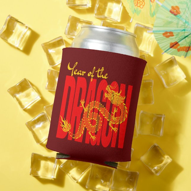 Year of the Dragon Red Gold Can Cooler (In Situ Summer)