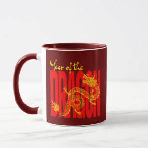 Year of the Dragon Red Gold Mug