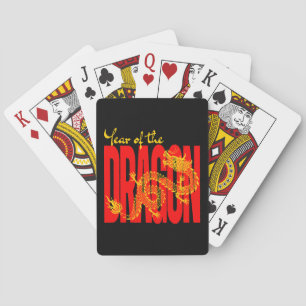 Year of the Dragon Red Gold Playing Cards