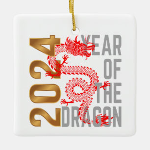 Year of the Dragon Year 2024 Chinese zodiac Ceramic Ornament