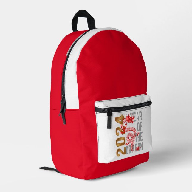 Year of the Dragon Year 2024 Chinese zodiac Printed Backpack (Back Corner Left)
