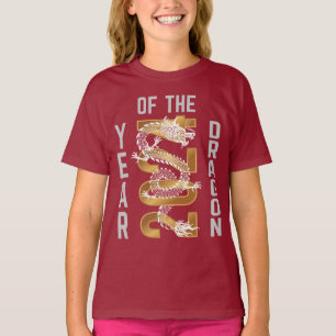 Year of the Dragon Year 2024 White Grey Gold T-Shirt