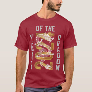 Year of the Dragon Year 2024 White Grey Gold T-Shirt