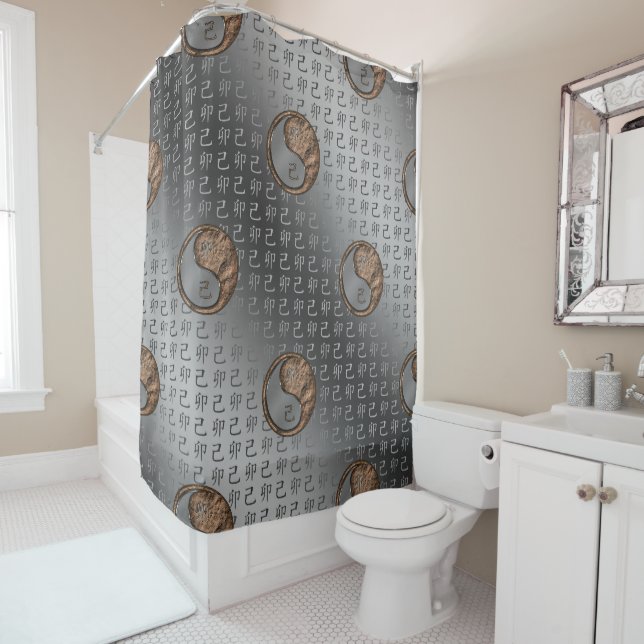 Year of the Earth Rabbit Shower Curtain (In Situ)