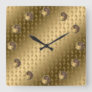 Year of the Earth Rat Square Wall Clock