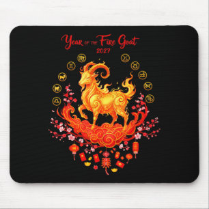Year of the fire goat 2027 chinese lunar new year mouse mat