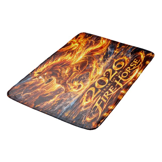 Year of the Fire Horse 2026 Bath Mat (Angled)