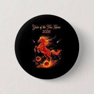Year of the fire horse 2026 chinese new year lunar 6 cm round badge