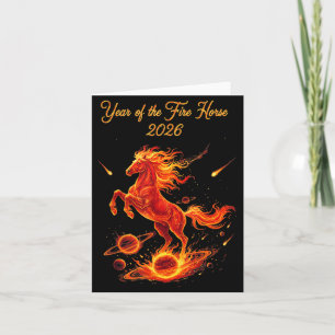 Year of the fire horse 2026 chinese new year lunar card