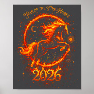 Year Of The Fire Horse 2026 Chinese New Year Poster