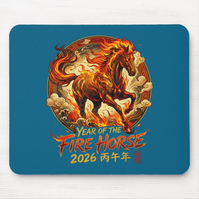 Year Of The Fire Horse 2026 Chinese Zodiac Lunar N Mouse Mat (Front)