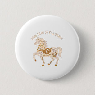 Year Of The Fire Horse 2026 Festive Chinese New Ye 6 Cm Round Badge