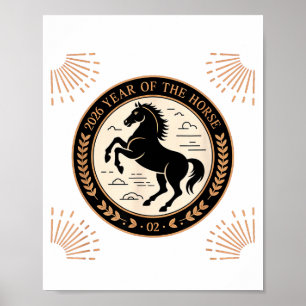 Year Of The Fire Horse 2026 Festive Chinese New Ye Poster